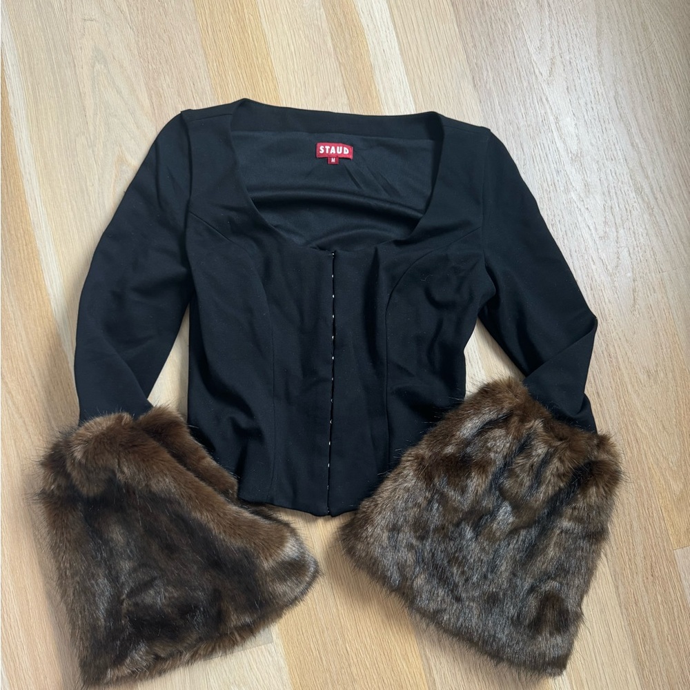 STAUD Black Top with Chic Design